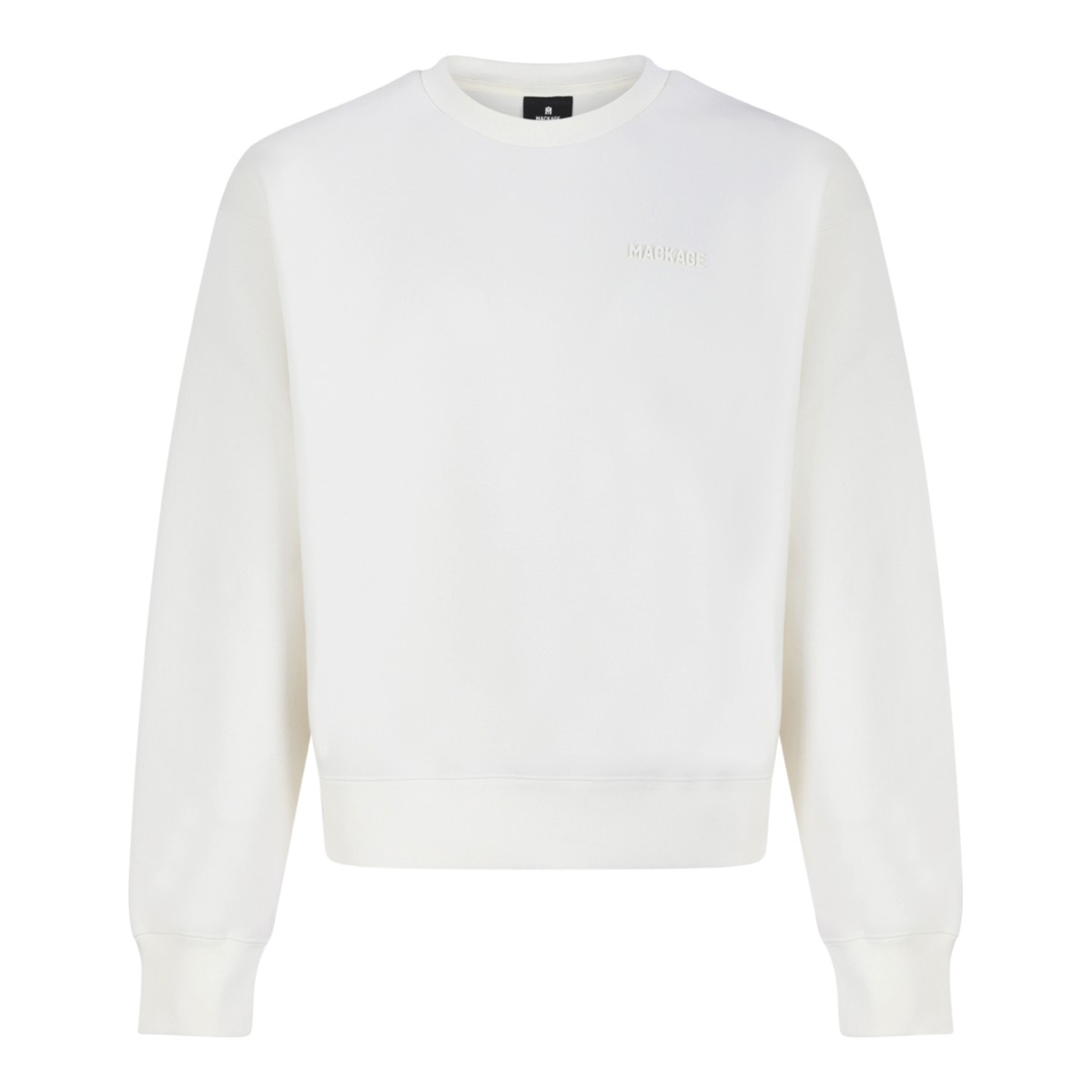 Mackage Cream Cotton Crew Neck Sweatshirt.