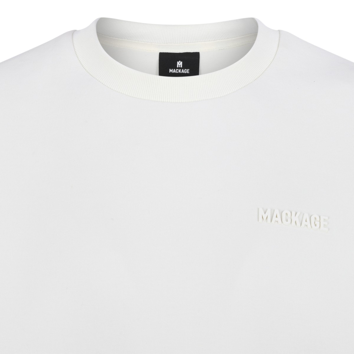 Mackage Cream Cotton Crew Neck Sweatshirt.