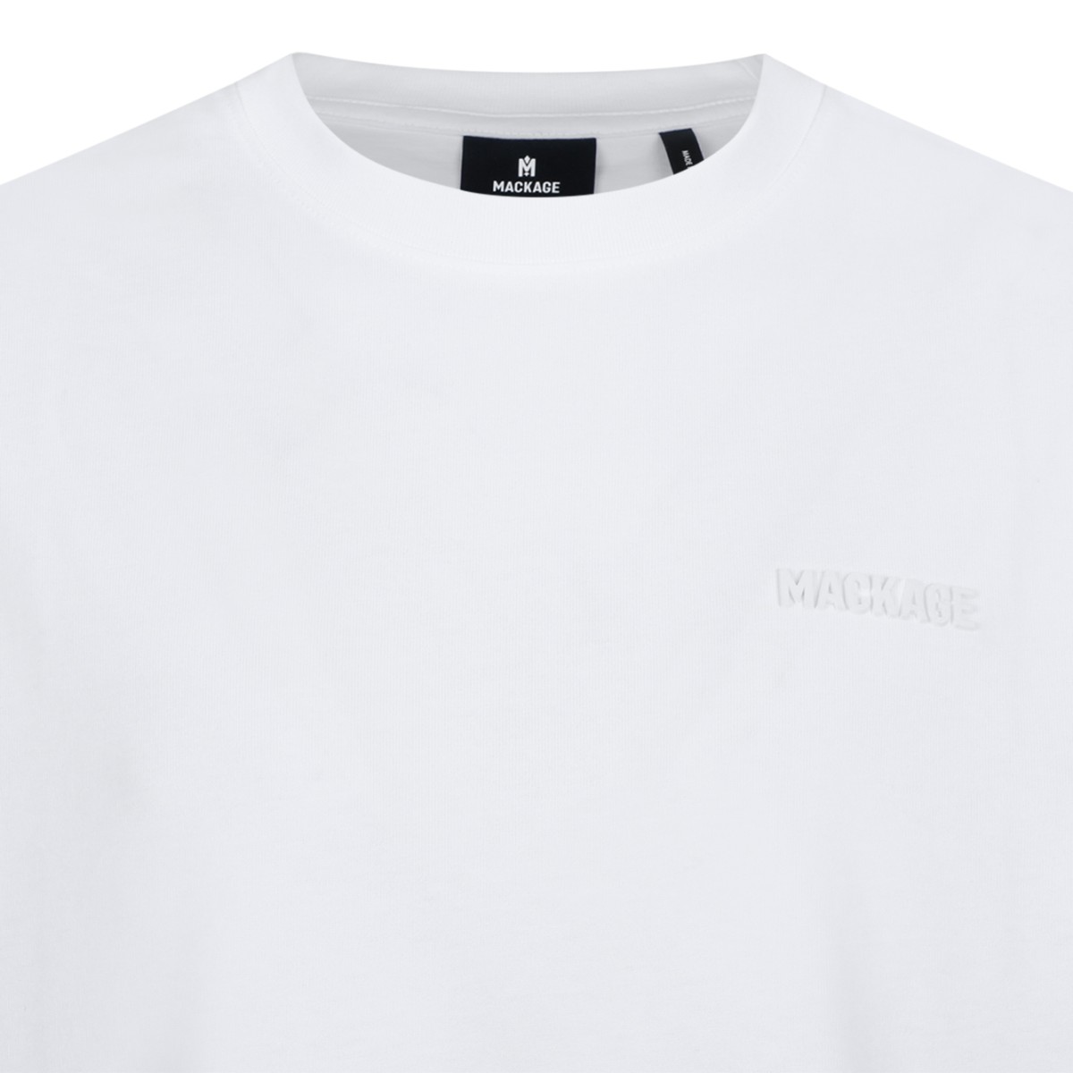 Mackage White Cotton Logo T-Shirt.