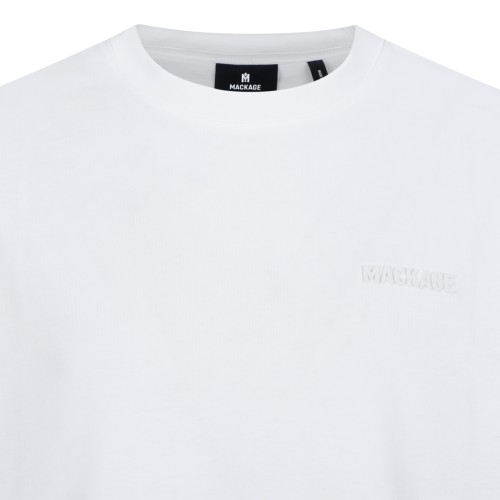 Mackage White Cotton Logo T-Shirt.