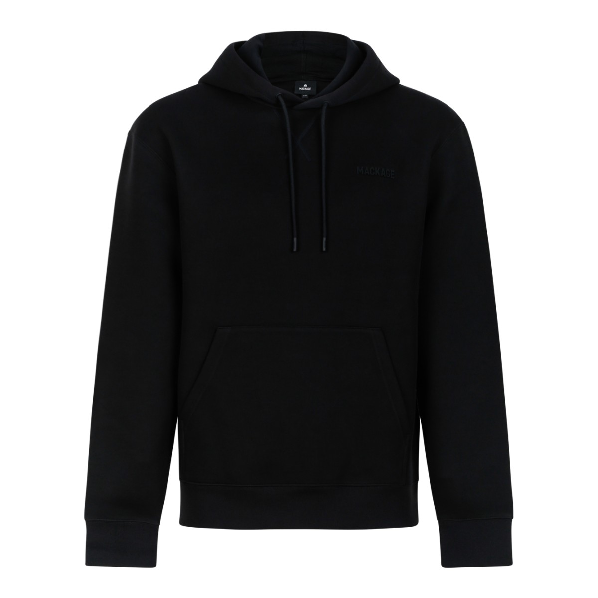 Mackage Black Cotton Hooded Sweatshirt.