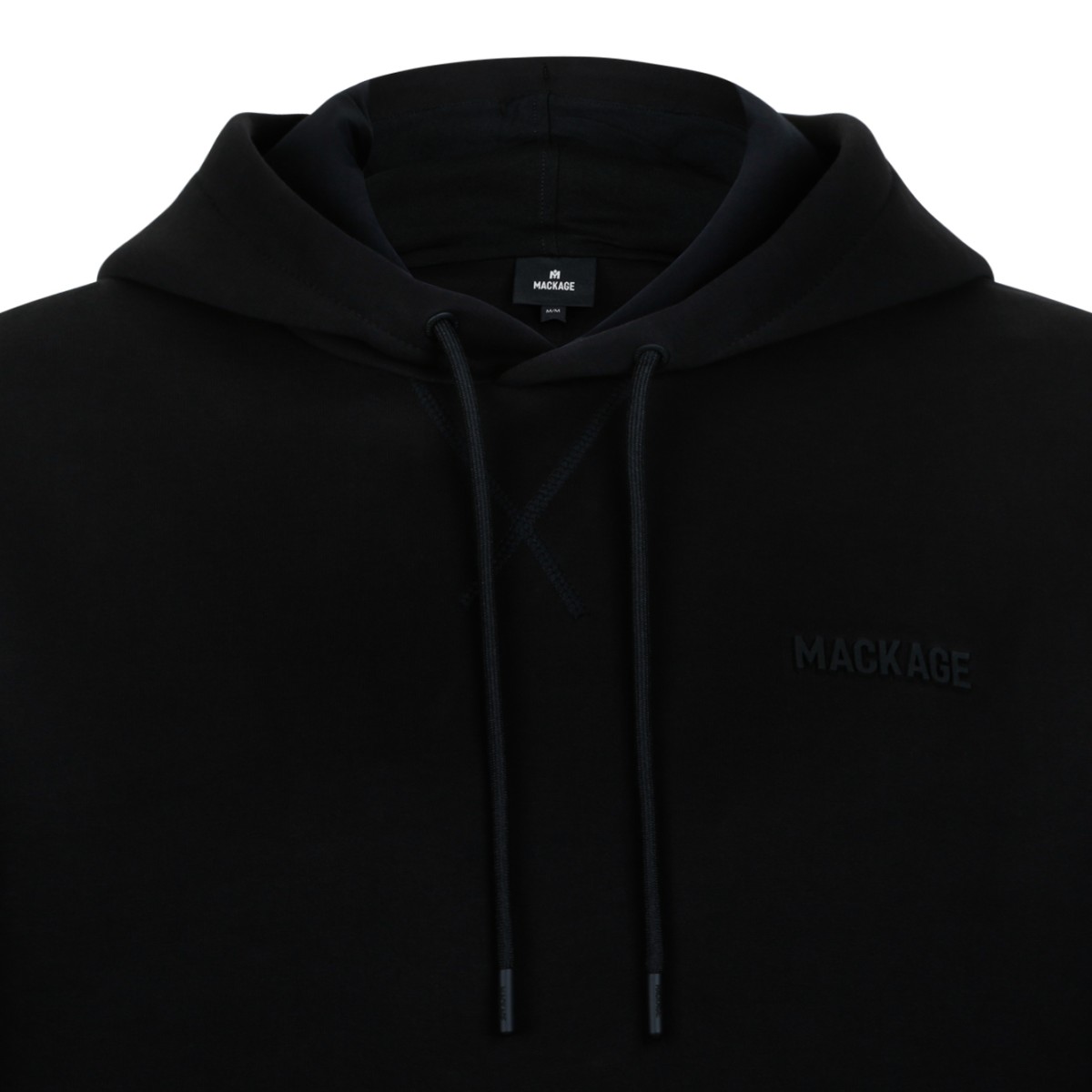 Mackage Black Cotton Hooded Sweatshirt.