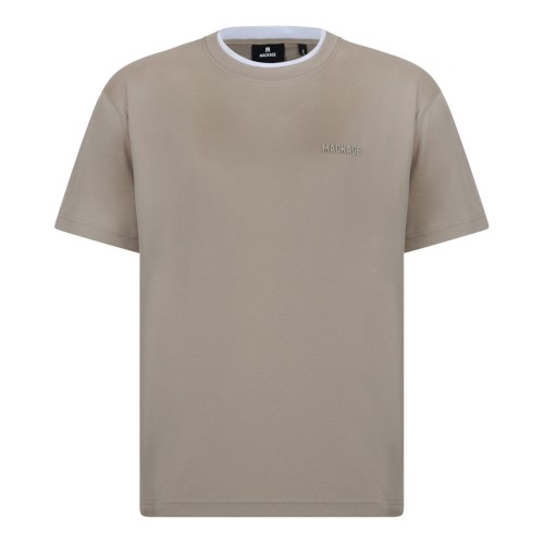 Mackage Beige Cotton Logo T-Shirt.