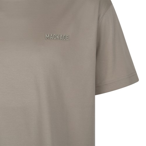 Mackage Beige Cotton Logo T-Shirt.
