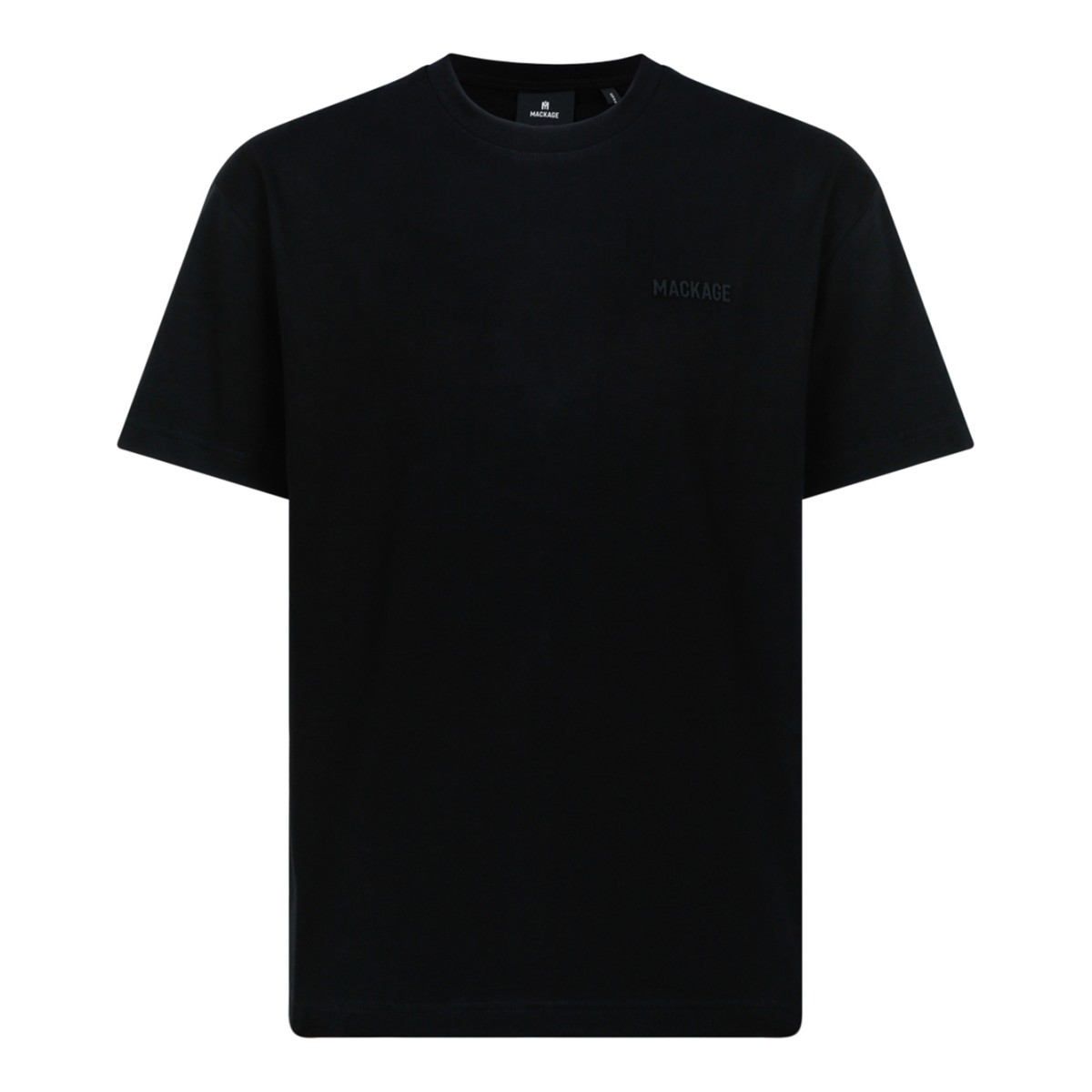 Mackage Black Cotton Logo T-Shirt.