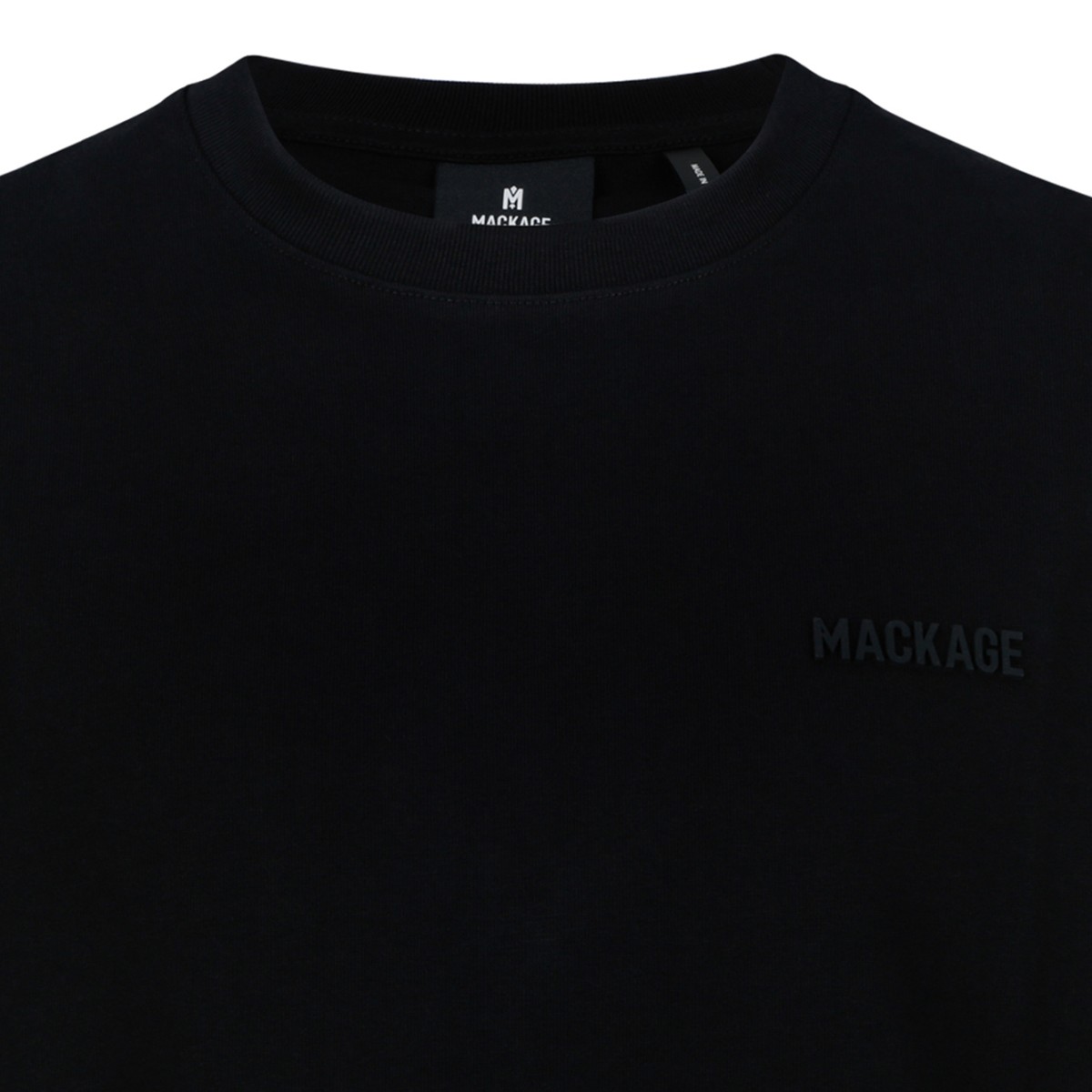 Mackage Black Cotton Logo T-Shirt.