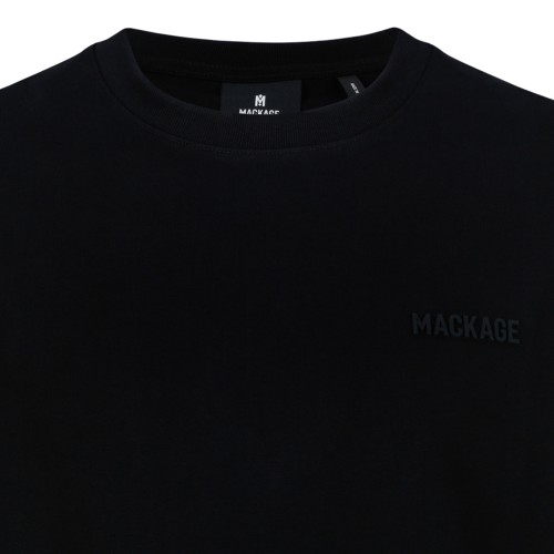 Mackage Black Cotton Logo T-Shirt.