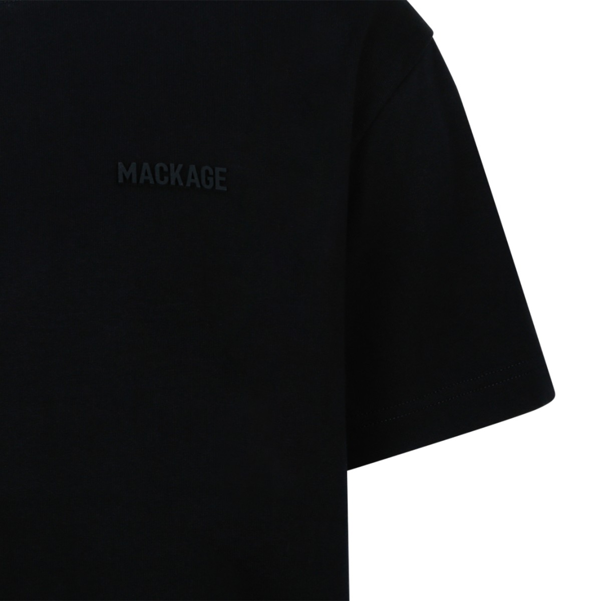 Mackage Black Cotton Logo T-Shirt.