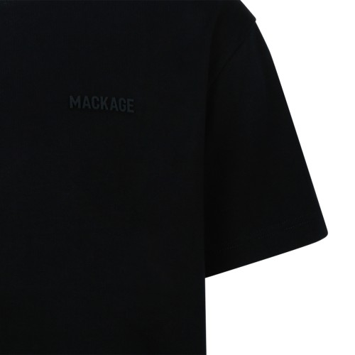 Mackage Black Cotton Logo T-Shirt.