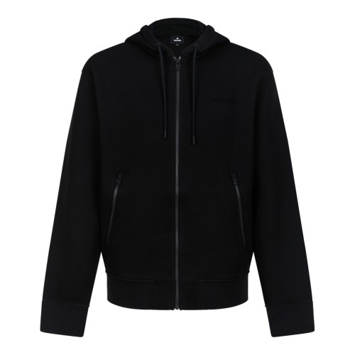 Mackage Black Zip-Up Hooded Cardigan.