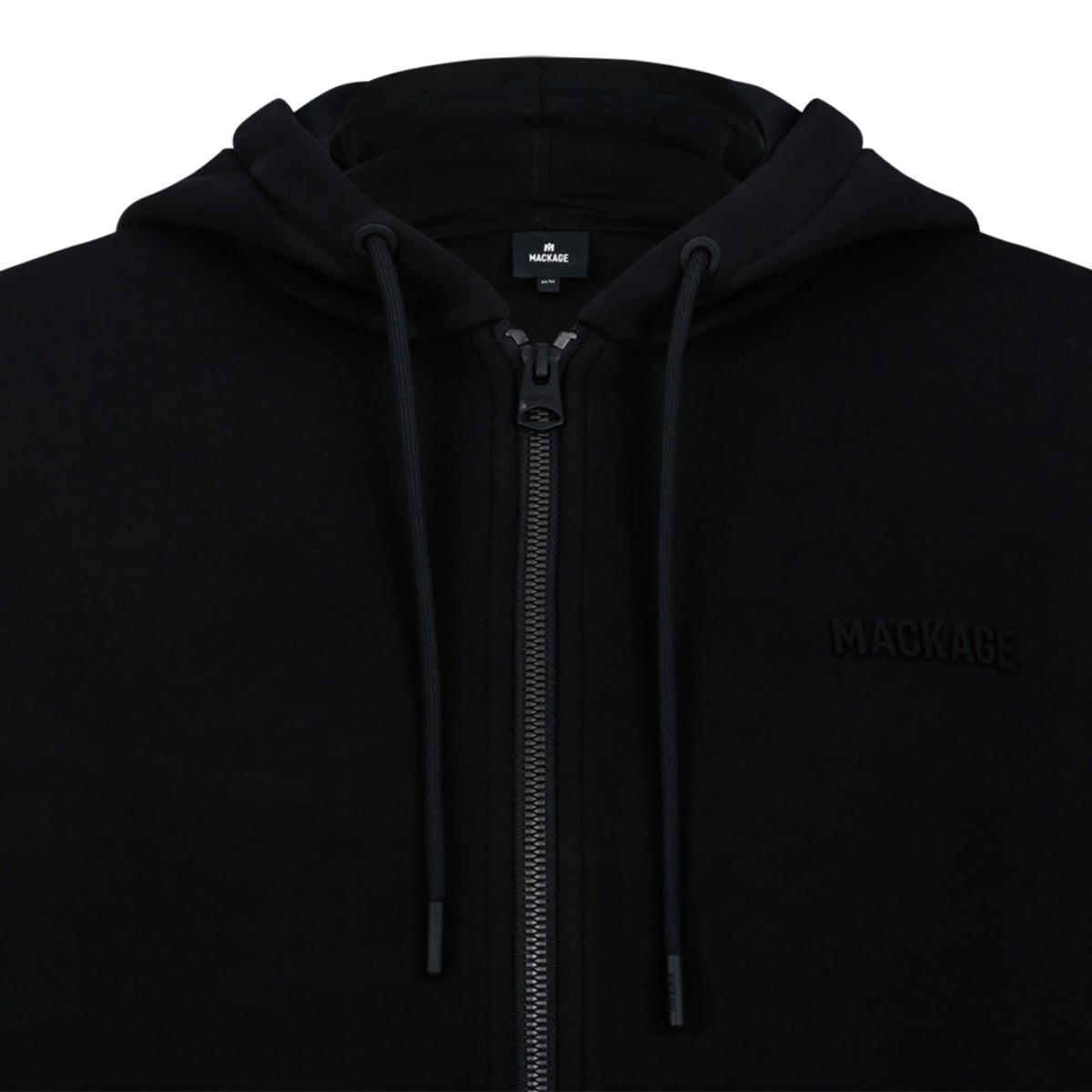 Mackage Black Zip-Up Hooded Cardigan.