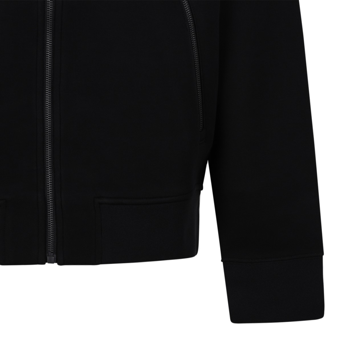 Mackage Black Zip-Up Hooded Cardigan.