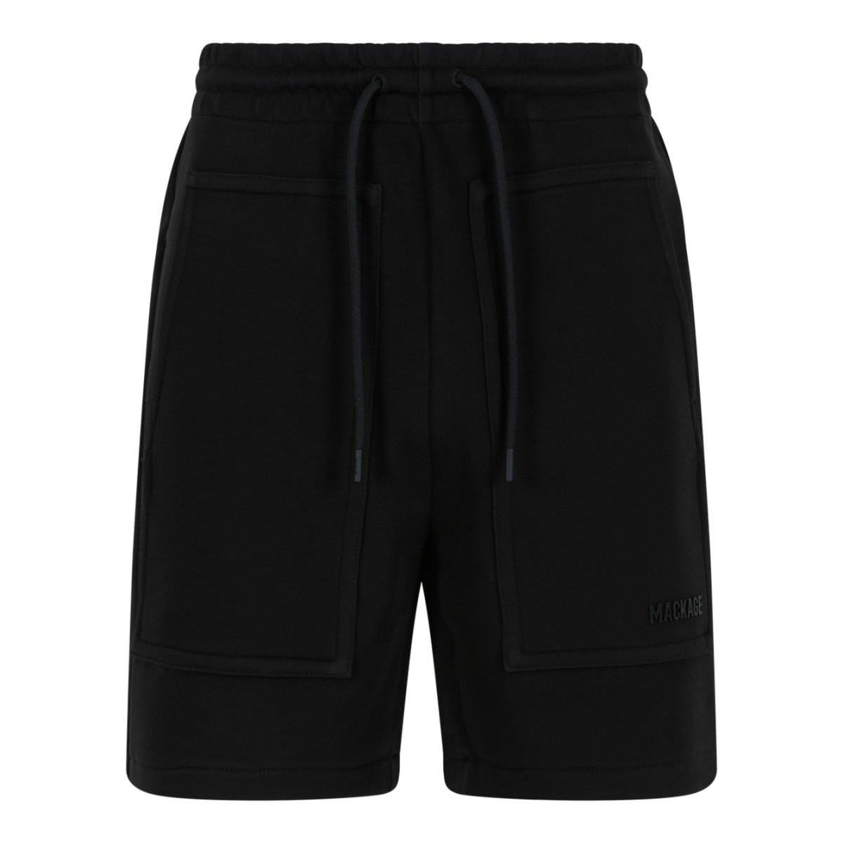 Mackage Black Cotton Drawstring Shorts.