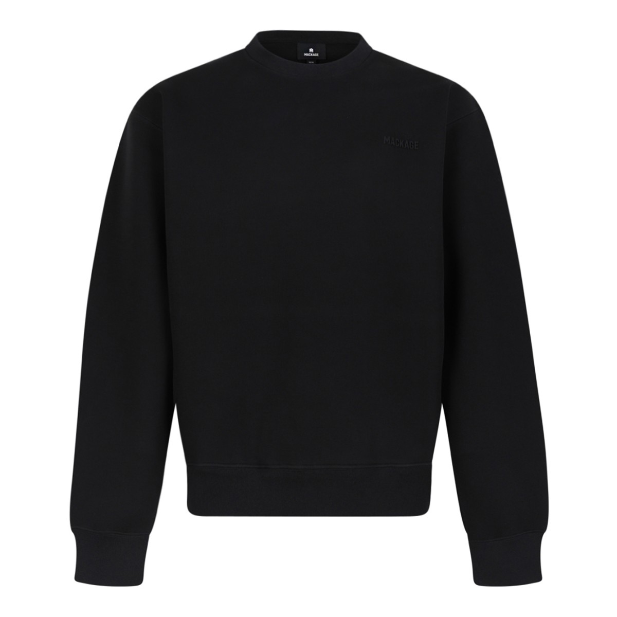 Mackage Black Cotton Crew Neck Sweatshirt.