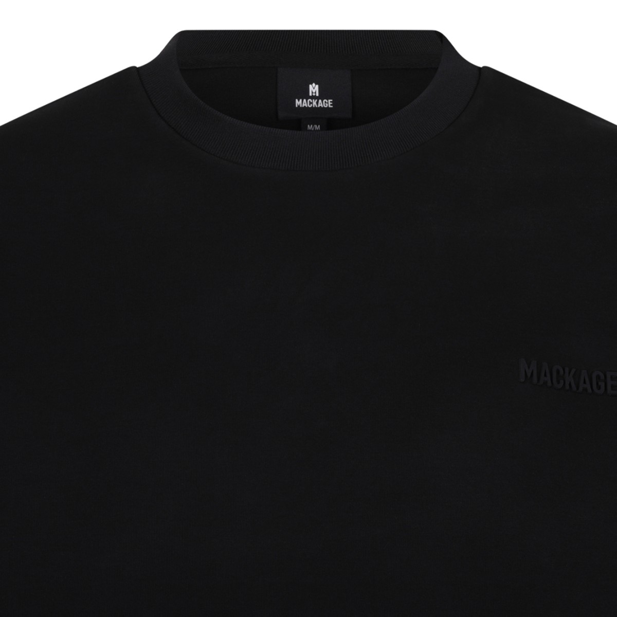 Mackage Black Cotton Crew Neck Sweatshirt.