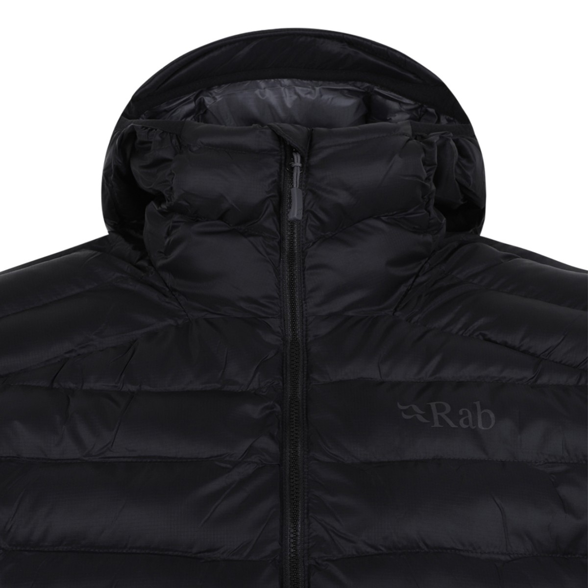 Rab Black Lightweight Quilted Hooded Jacket.