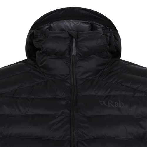Rab Black Lightweight Quilted Hooded Jacket.