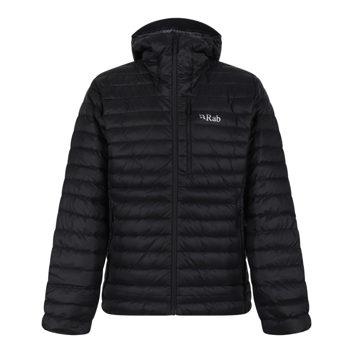Rab Black Lightweight Down Hooded Jacket.