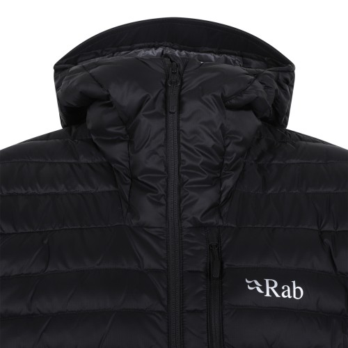 Rab Black Lightweight Down Hooded Jacket.