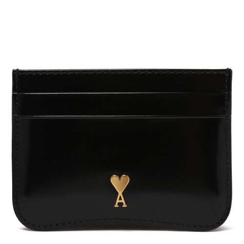 AMI Paris Black Ami de Cur Leather Card Holder.