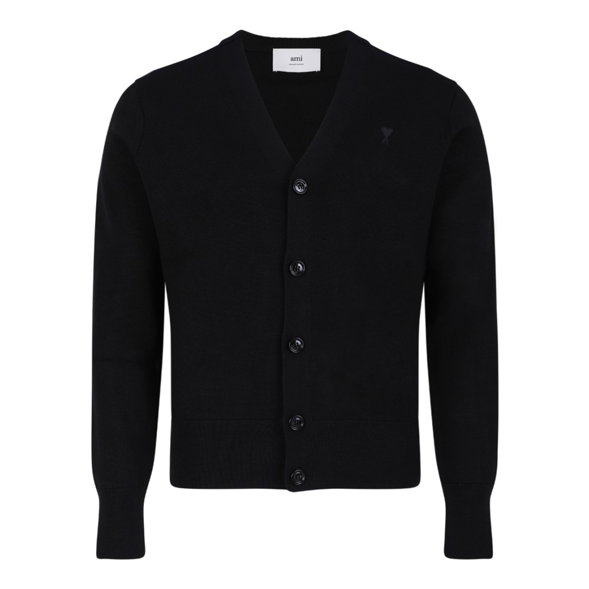 AMI Paris Navy Wool Cardigan.