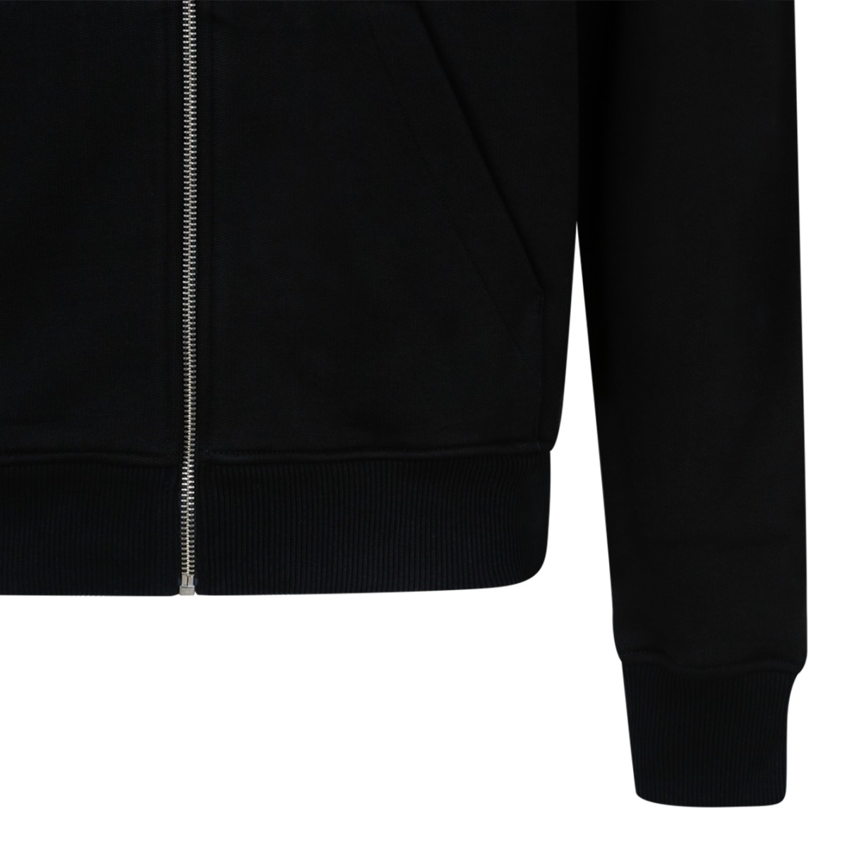 AMI Paris Black Ami de Cur Zip-Up Hoodie.
