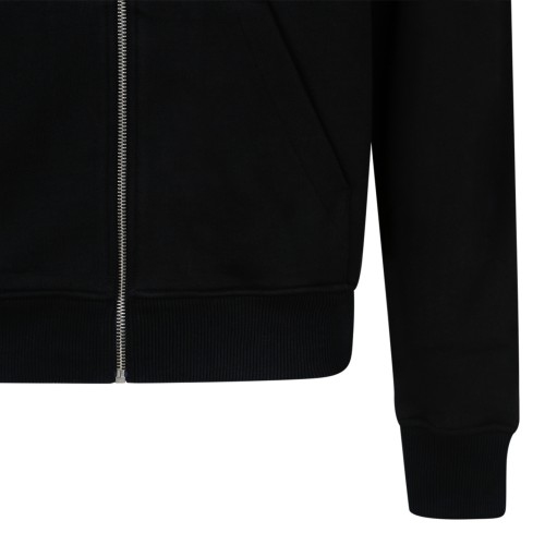 AMI Paris Black Ami de Cur Zip-Up Hoodie.