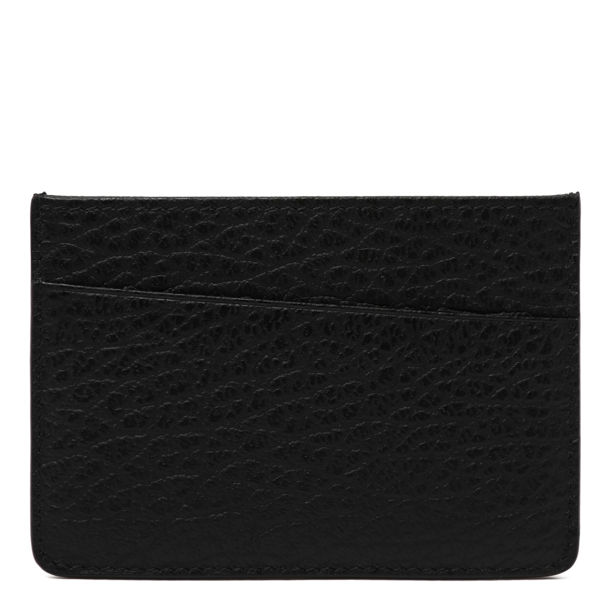 Maison Margiela Black Grained Leather Card Holder.