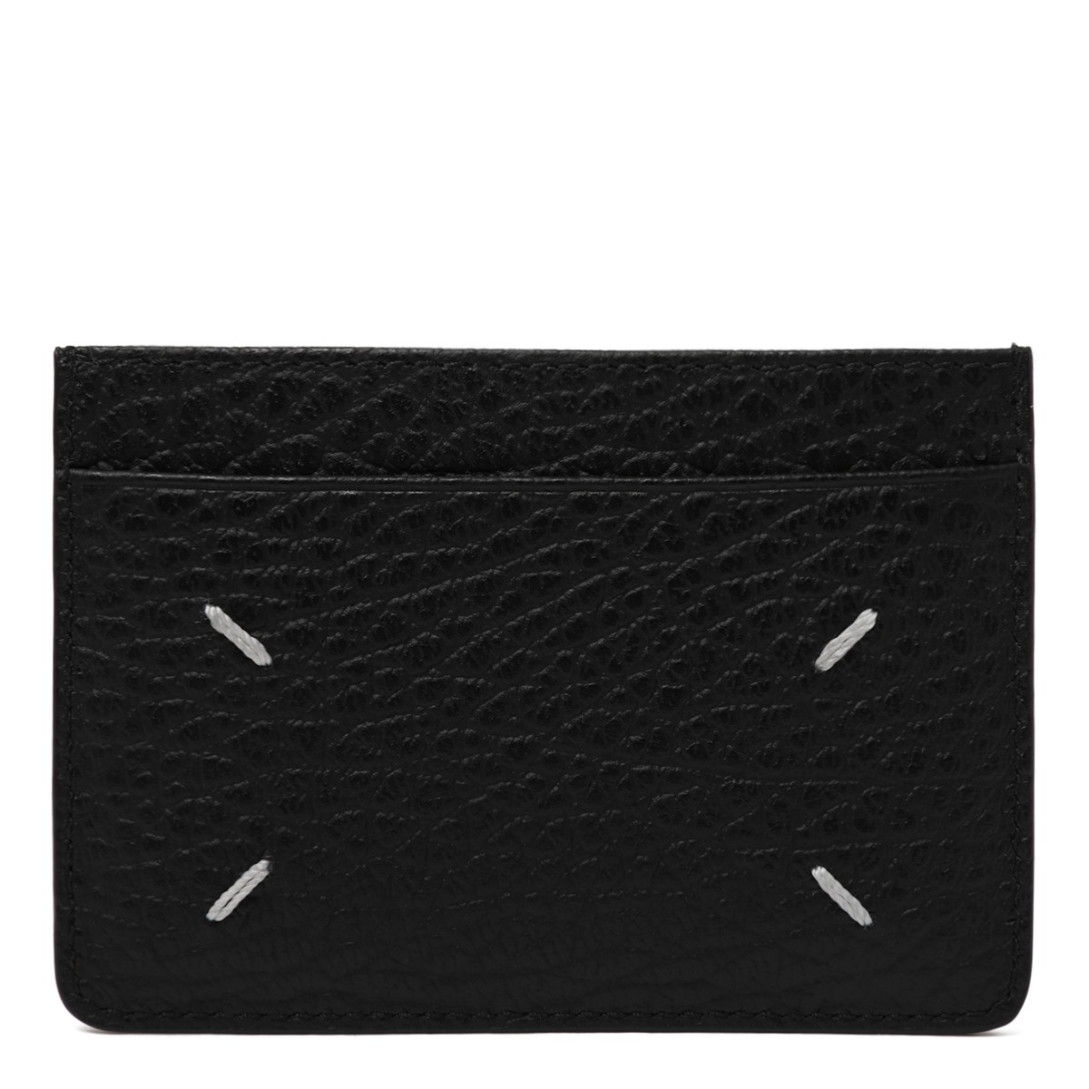 Maison Margiela Black Grained Leather Card Holder.