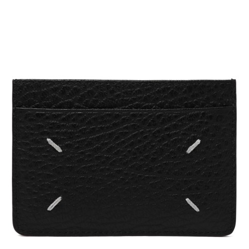 Maison Margiela Black Grained Leather Card Holder.