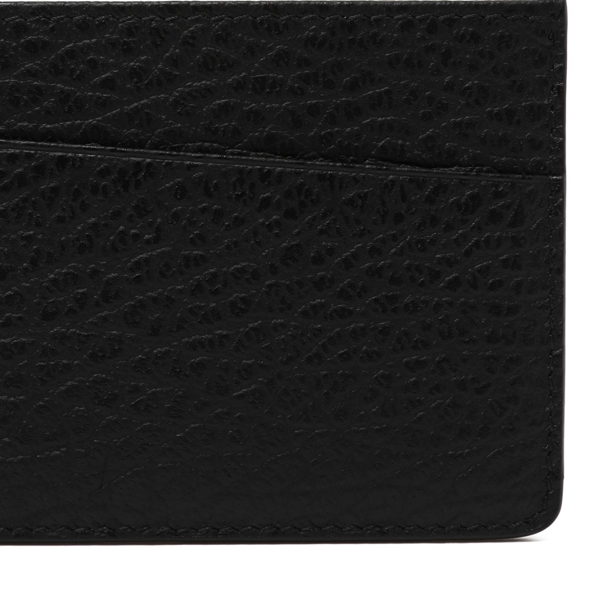 Maison Margiela Black Grained Leather Card Holder.