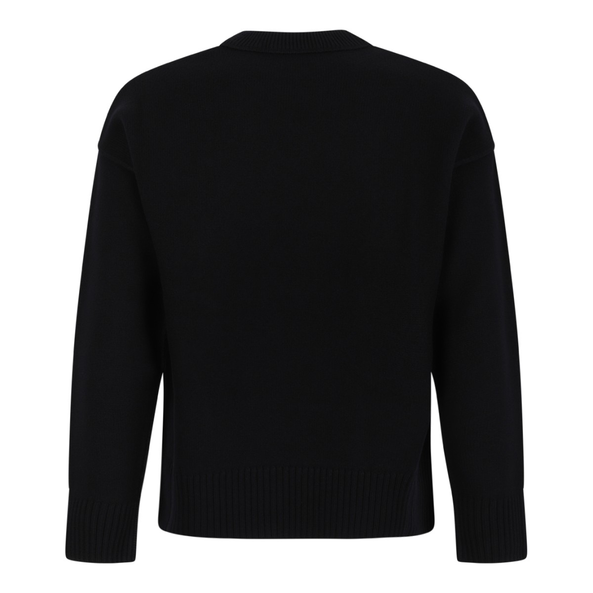 AMI Paris Black Ami de Cur Oversized Knit Sweater.