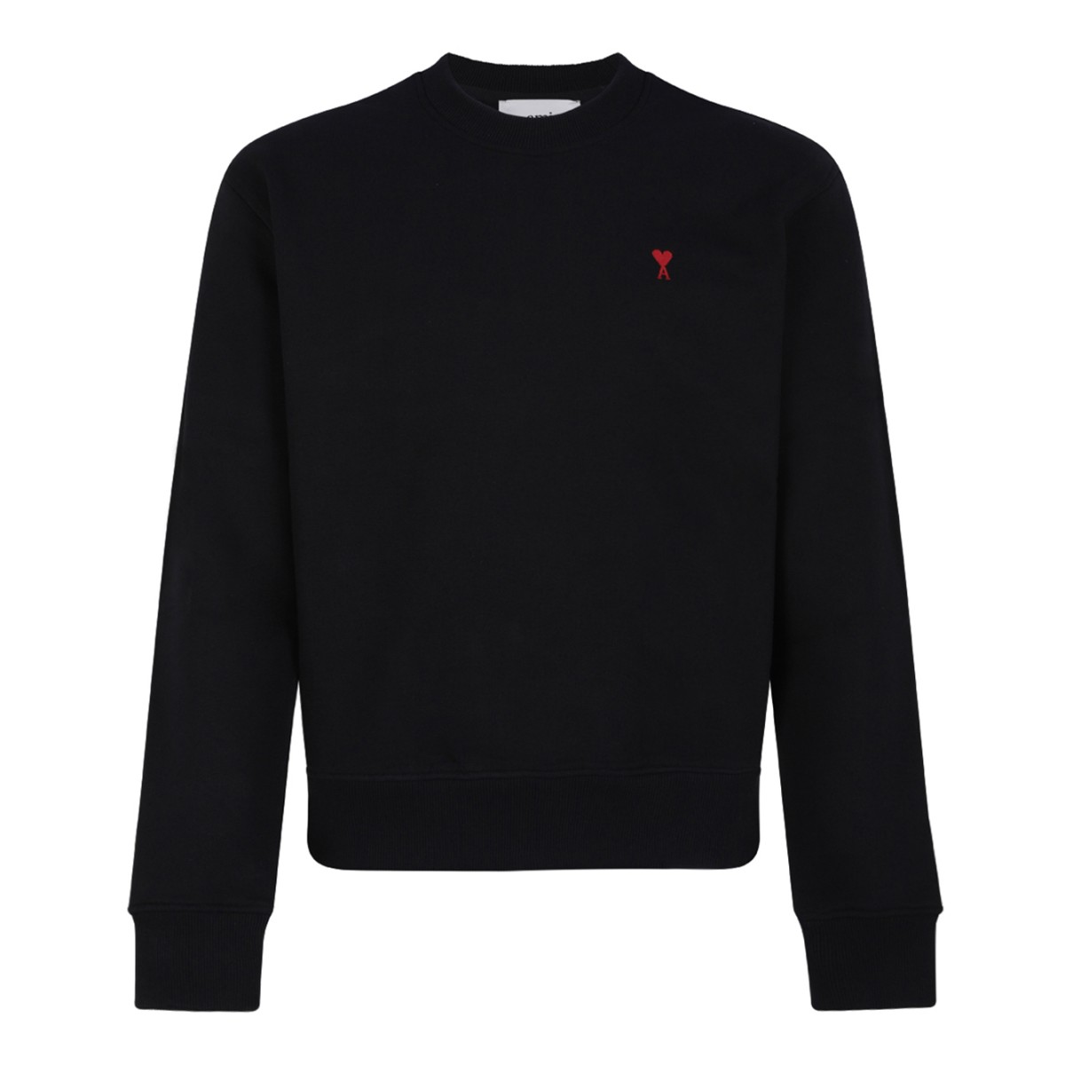 AMI Paris Black Ami de Cur Cotton Sweatshirt.