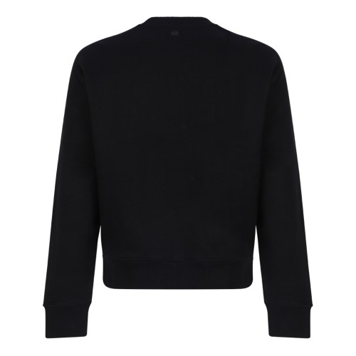 AMI Paris Black Ami de Cur Cotton Sweatshirt. 2