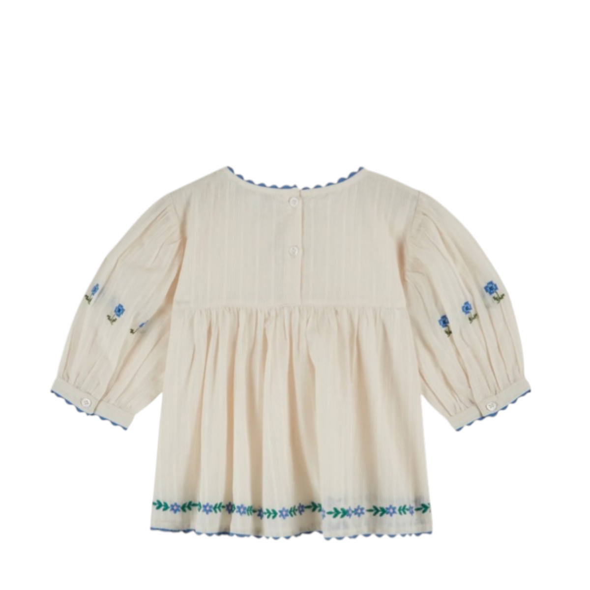 Blouse embroidered cream bouquet