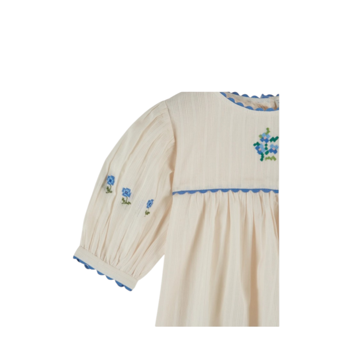 Blouse embroidered cream bouquet