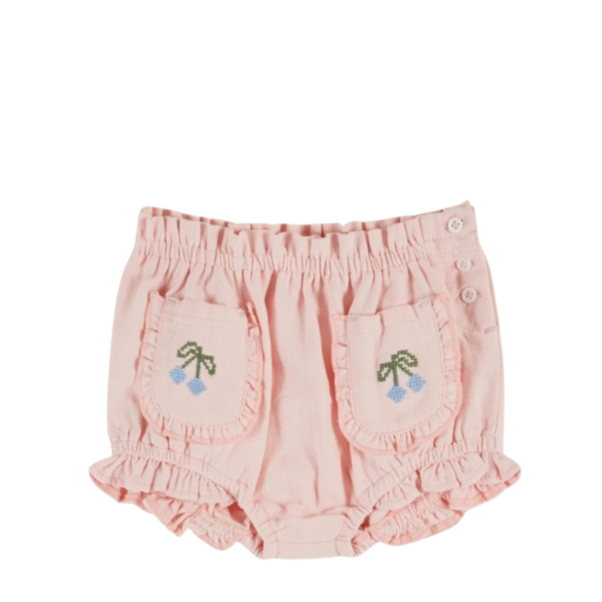 Bloomer pink embroidered pockets