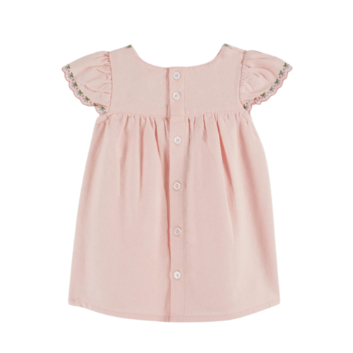 Baby dress embroidered pink cherries 2