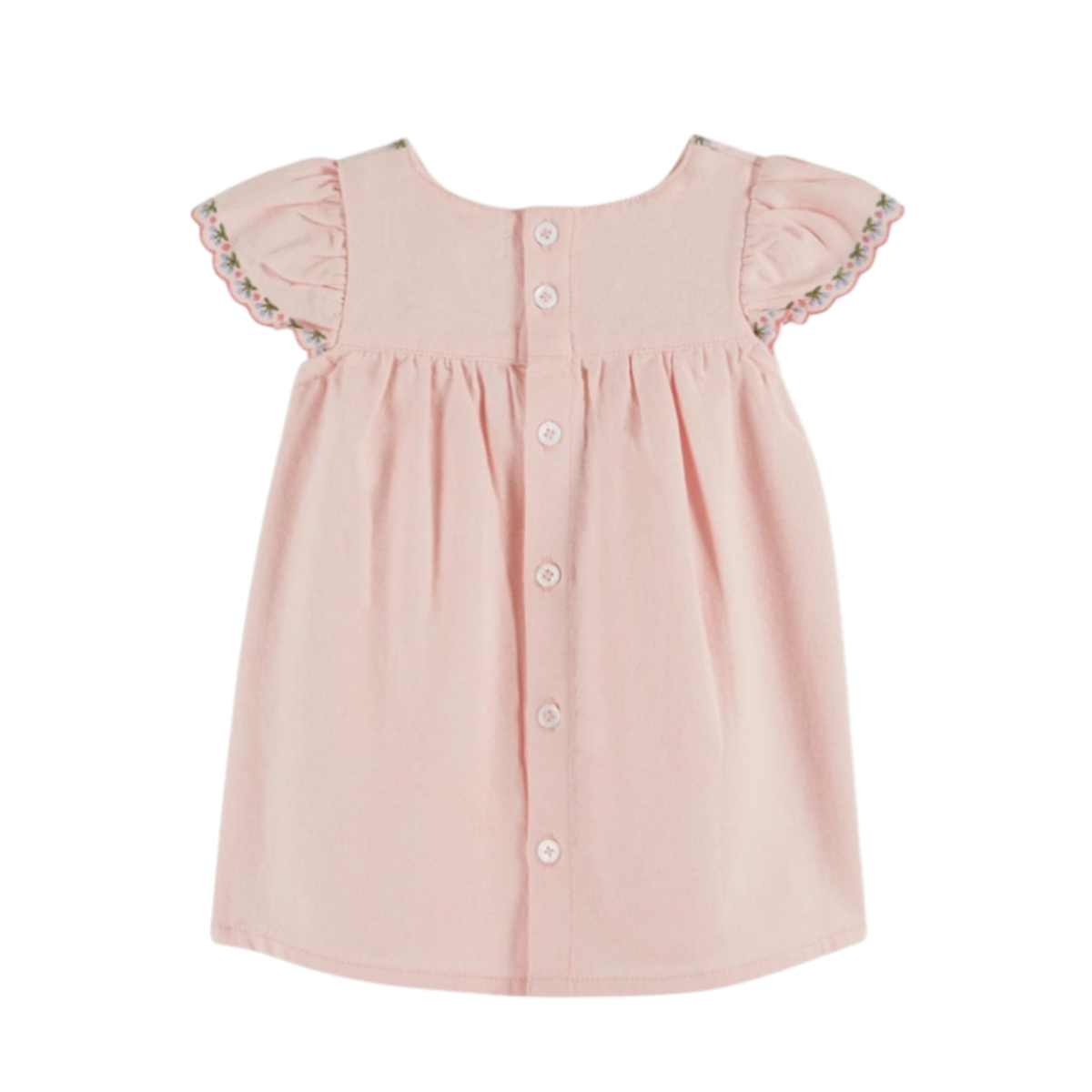 Baby dress embroidered pink cherries