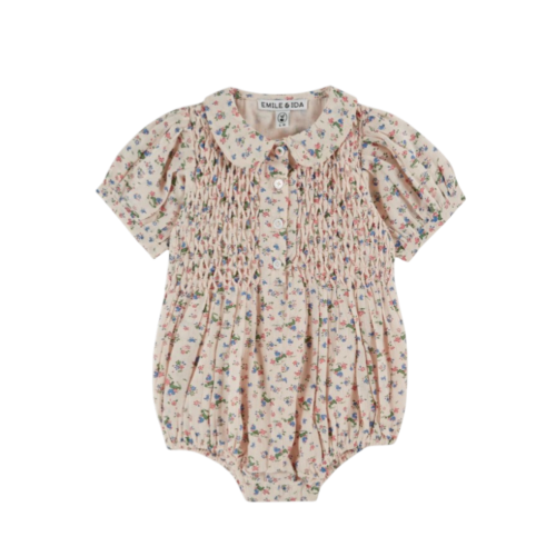 Combibloomer pink Patterned Smocked