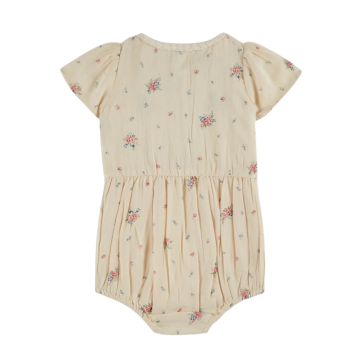Combibloomer ecru floral smocked