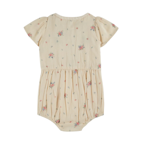Combibloomer ecru floral smocked