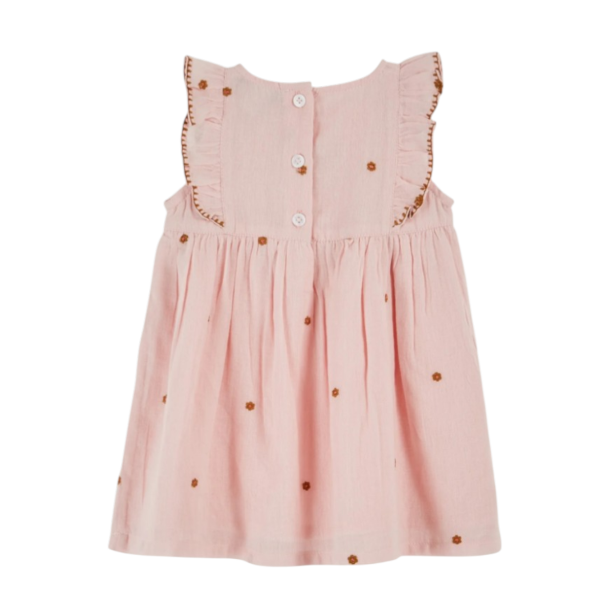 Baby dress embroidered pink flowers