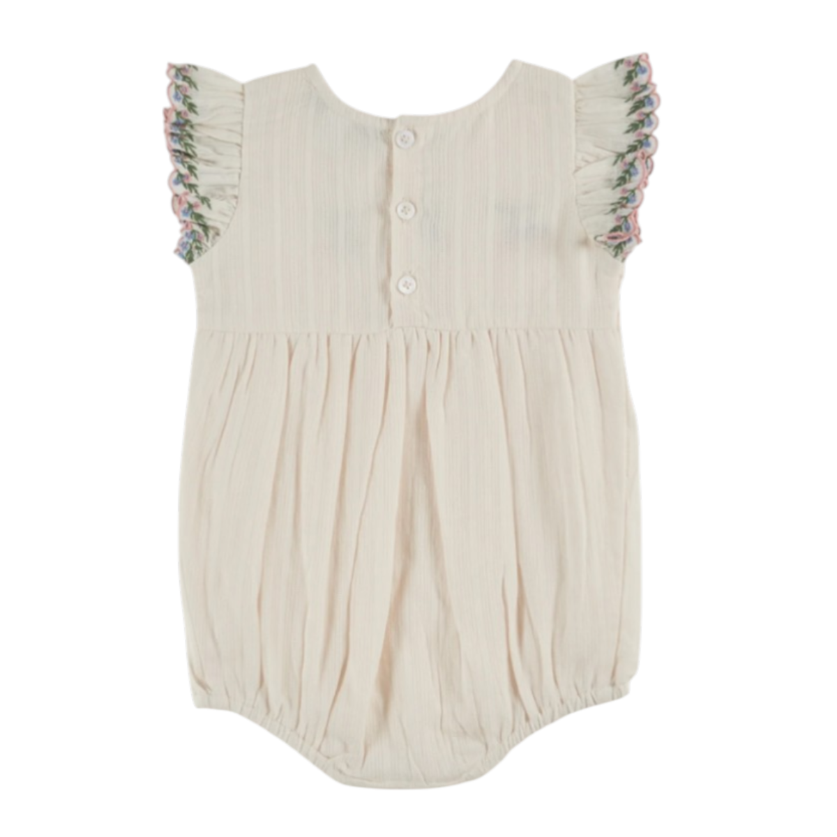 Combibloomer cream smocked embroidered