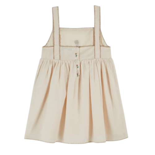 Dress embroidered ecru flowers 2