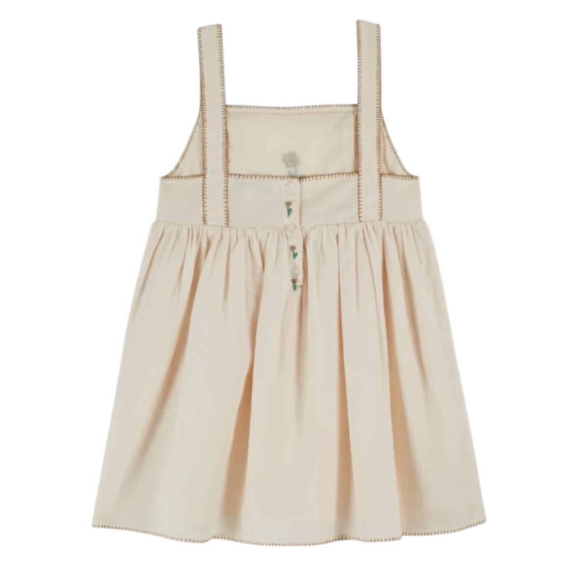 Dress embroidered ecru flowers