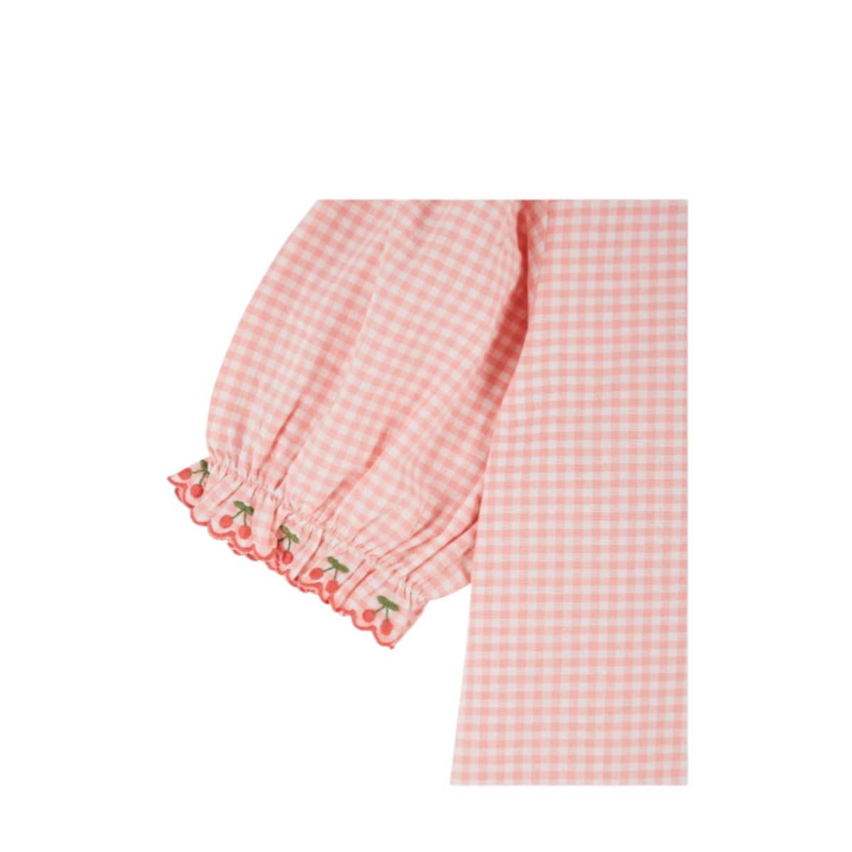 Blouse embroidered pink gingham