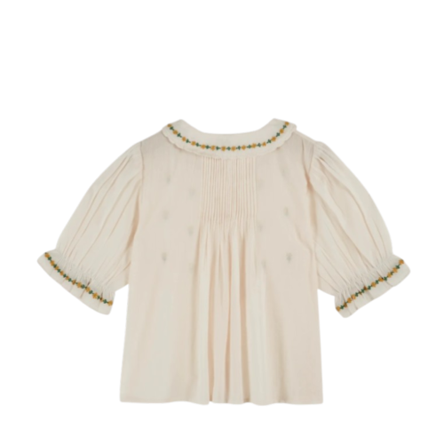 Blouse cream embroidered cotton 2
