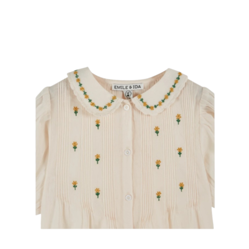 Blouse cream embroidered cotton