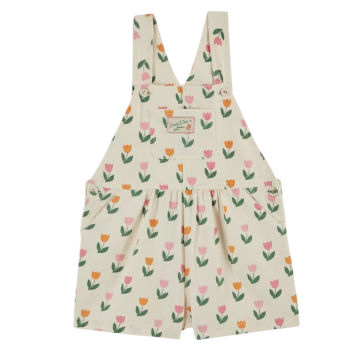 Overalls cream tulips